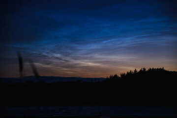 Poster - Beautiful night shot of Noctilucent blue Clouds in Pembrokeshire