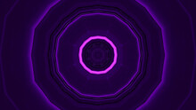 3D Rendering Of Futuristic Kaleidoscopic Patterns Background In Vibrant Purple And Black Colors