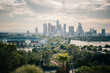 Scenic view of Dodger Stadium and downtown L.A from Elysian Park