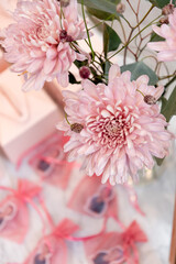 Poster - Closeup of pink flowers indoor