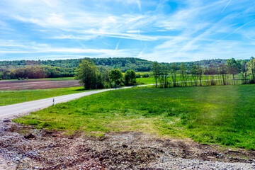 Sticker - Scenic view of agricultural lands in the outskirts of Frankfurt, Germany