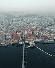 Poster - Aerial view of a canal in a city