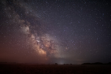 Wall Mural - Galactic center of the milky way with many colors on a starry sky in deep space