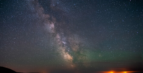 Wall Mural - Galactic center of the milky way with many colors on a starry sky in deep space