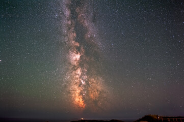 Wall Mural - Galactic center of the milky way with many colors on a starry sky in deep space