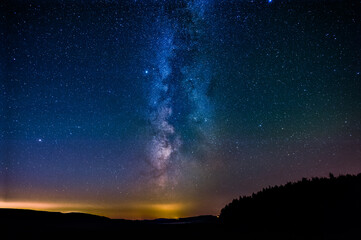 Wall Mural - Galactic center of the milky way with many colors on a starry sky in deep space