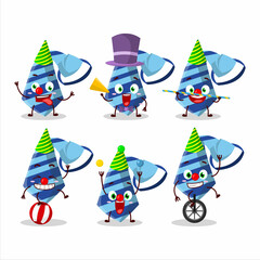 Canvas Print - Cartoon character of blue tie with various circus shows