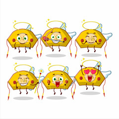 Poster - Yellow chinese woman hat cartoon designs as a cute angel character