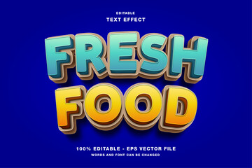 Wall Mural - Fresh Food 3d Editable Text Effect