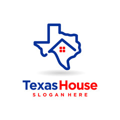 Sticker - texas map logo with home concept