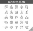 © LUTFIX - business plan icon set, isolated outline icon in light background, perfect for website, blog, logo, graphic design, social media, UI, mobile app, EPS vector illustration