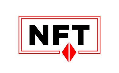 Poster - NFT text blockchain crypto modern banner. Non Fungible Token background template.