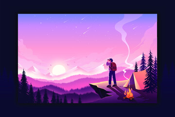 travel landing background vector design