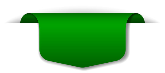Wall Mural - Green banner design on white background