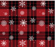 © Lili Design Studio - vector snowy snowflake flakes seamless pattern winter pattern red background Plaid, plaid pattern vector background