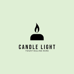 Wall Mural - Luxury Vintage Candle Light Flame Logo Design Illustration