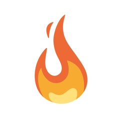 Wall Mural - fire icon. hot burning flame. heat and blaze sign. fiery light. flammable warning symbol, pictogram.