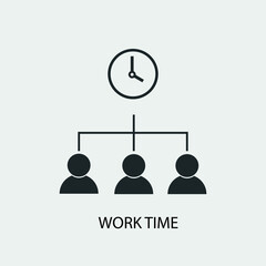 Sticker - Work time vector icon illustration sign