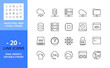 Line icons about hosting and cloud computing networks concepts. Pixel perfect 64x64 and editable stroke