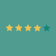 4 out of 5 stars rating. Vector illustration.