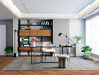 © DigitalGenetics - 3d render of beautiful working place, interior style