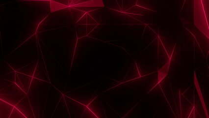 Abstract futuristic footage with neon pink net. Dark crystal structure. 3d geometric pulsing pattern. VJ loop motion background. 4K animation - 3D Render