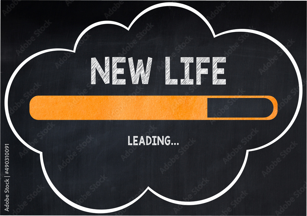 New life on Chalkboard Concept,loading bar background,blackboard ...