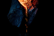 Molten And Red-hot Metal Flows Out Of The Ladle. Soft Focus