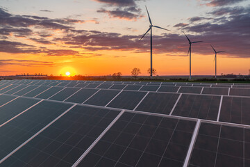 Wall Mural - photovoltaic panels and windmills