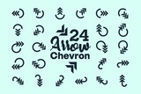 Fototapeta Zachód słońca - Arrow chevron vector objects with multiple arrowhead and directions.