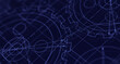 © Chaosamran_Studio - Blueprints engineer technician design drawing mechanical gear engineering Engine factory Industry Industrial technology project abstract presentation cover banner background. 3d rendering.