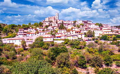 Rural village located on top of a hill