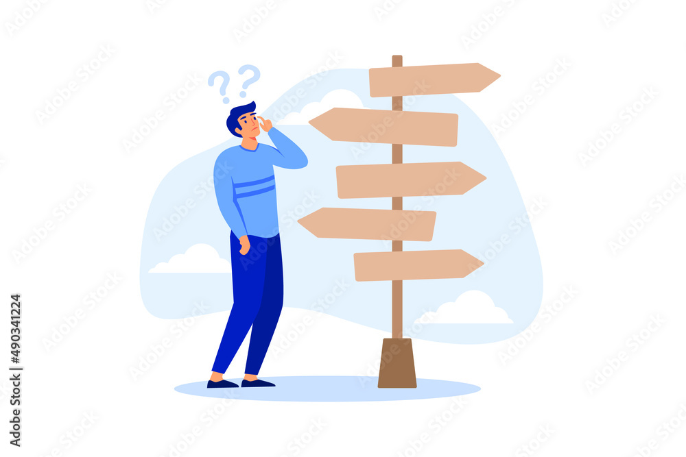 Business decision making, career path, work direction or choose the ...