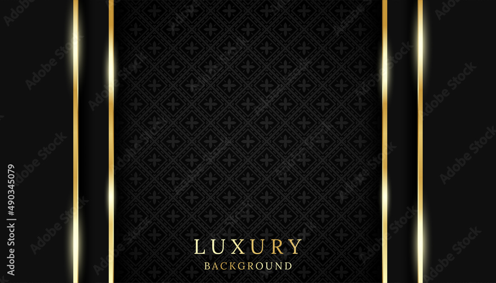 Luxury black elegant abstract pattern background with golden line ...
