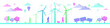 Eco Friendly and Green Energy Colorful Silhouette Vector Design Elements Isolated on White Background Alternative energy Concept Vector Banner Design or Design Elements Technological sustainable Power