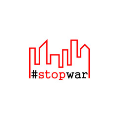 Canvas Print - Hashtag stop war, no war icon isolated on white background