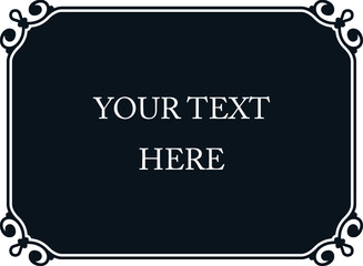 Wall Mural - vector sign, memorial plaque, blackboard or label with border frame