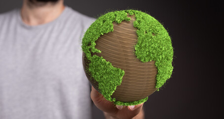 volumetric green recycling sign 3d digital