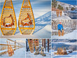 Classic wooden snowshoes Huron and Bear Paw - collection of pictures from northern Colorado, all pictures copyright by the photographer