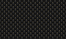 Black Luxurious Chesterfield Capitone Leather Texture Furniture Seamless Pattern. Rhombs Background Abstract Texture Of A Luxury Leather Wall, Chair, Sofa, Interior Studio. Vector Illustration