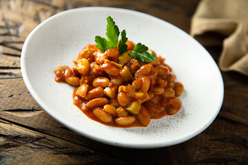 Poster - Homemade vegan bean ragout with parsley