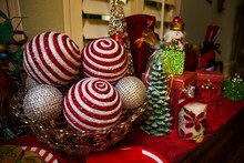 Detail Of Dining Room Table Decorated For Festive Christmas Party With Cookies And Decorations