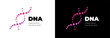 DNA molecule logo design. Medicine gene helix structure logotype vector eps concept. Genetic molecular business brand identity template