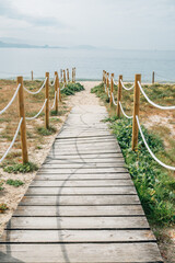 rodeira beach landscape in cangas, pontevedra, galicia, spain