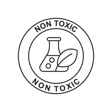 Non Toxic Label Icon In Black Line Style Icon, Style Isolated On White Background