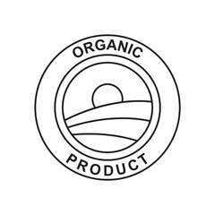 Wall Mural - Organic  product label icon in black line style icon, style isolated on white background