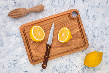 Wall Mural - Lemon cut in half