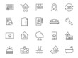 © Horizen - Real estate house line icon set. Property building commercial mortgage. Vector house sale rent loan realtor sign