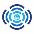 Globe shape and wifi sign. World signal vector logo template.