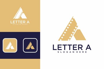 Letter a logo design or letter a with film logo design